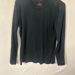 Cuddl Duds Activewear Long Sleeve Top Women's Size  M Black Far Infrared Enhance